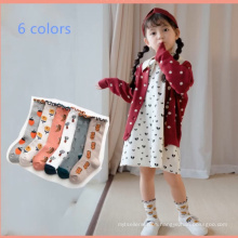 Good Quality striped tube socks Mid Calf Crew Socks For Girls